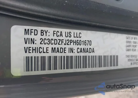 2023 Dodge Challenger R/T Scat Pack from USA, damaged, VIN 2C3CDZFJ2PH601670